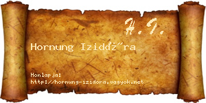 Hornung Izidóra névjegykártya